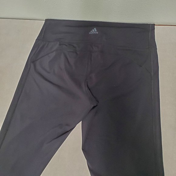 Adidas Leggings womens Size XL Cropped Black athletic athleisure - Picture 8 of 11